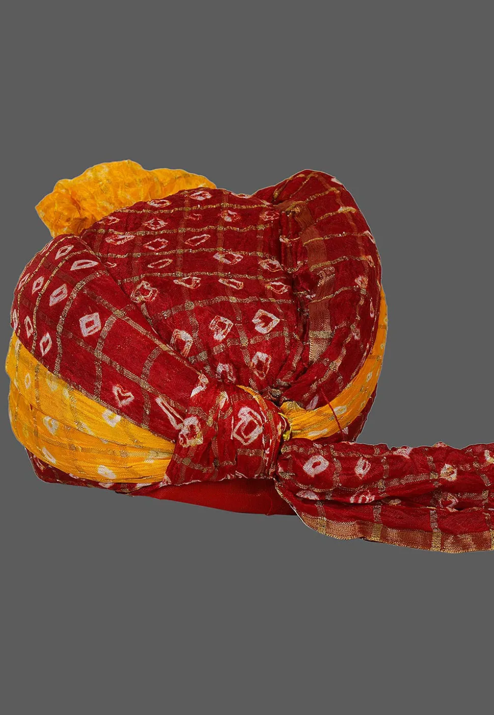 Ghatchola Art Silk Kids Turban in Maroon and Mustard