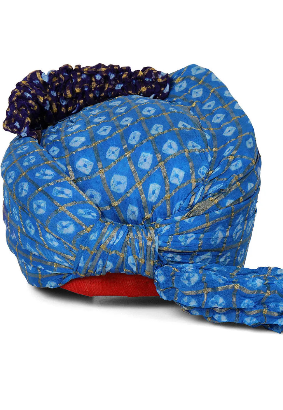 Ghatchola Art Silk Turban in Light Blue and Navy Blue