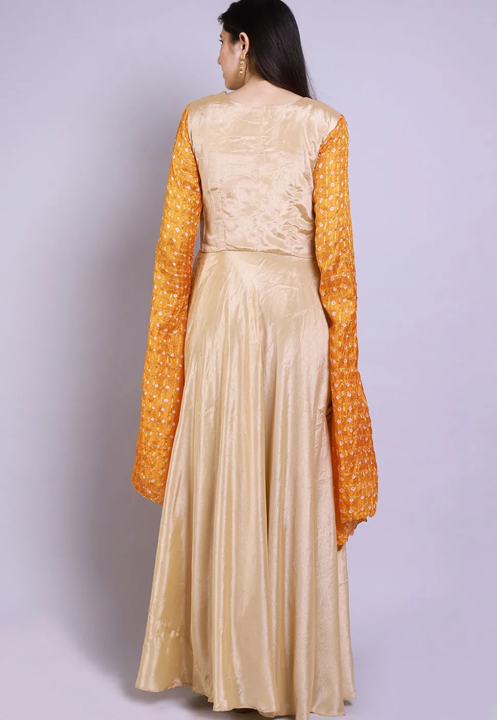 Ghatchola Chinon Crepe Gown in Beige