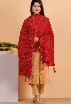 Ghatchola Dupatta in Red