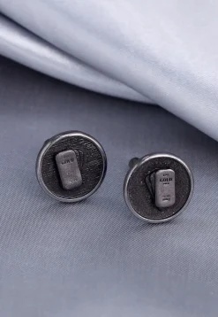 Gold Biscuit Metallic Cufflink Pair