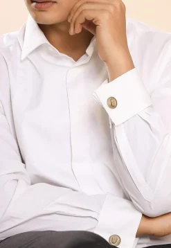 Gold Biscuit Metallic Cufflink Pair