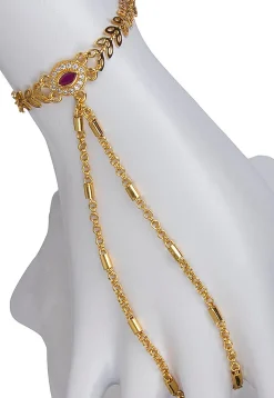 Gold Plated Stone Studded Haathphool