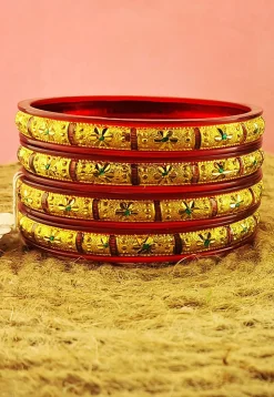 Golden Polished Bangle Set