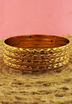 Golden Polished Bangle Set