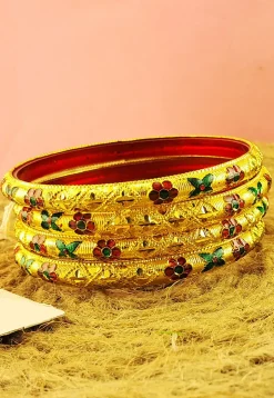 Golden Polished Bangle Set
