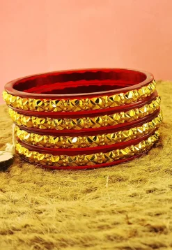 Golden Polished Bangle Set