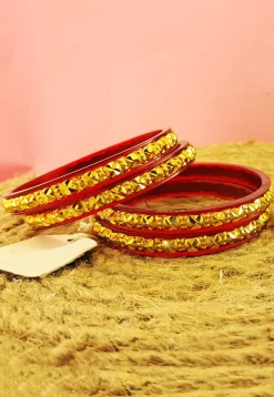 Golden Polished Bangle Set