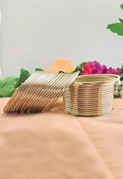 Golden Polished Bangle Set