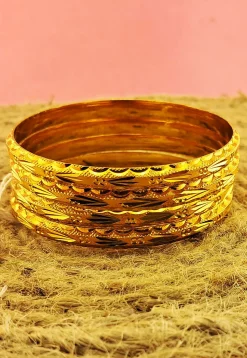Golden Polished Bangle Set