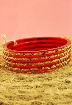 Golden Polished Bangle Set