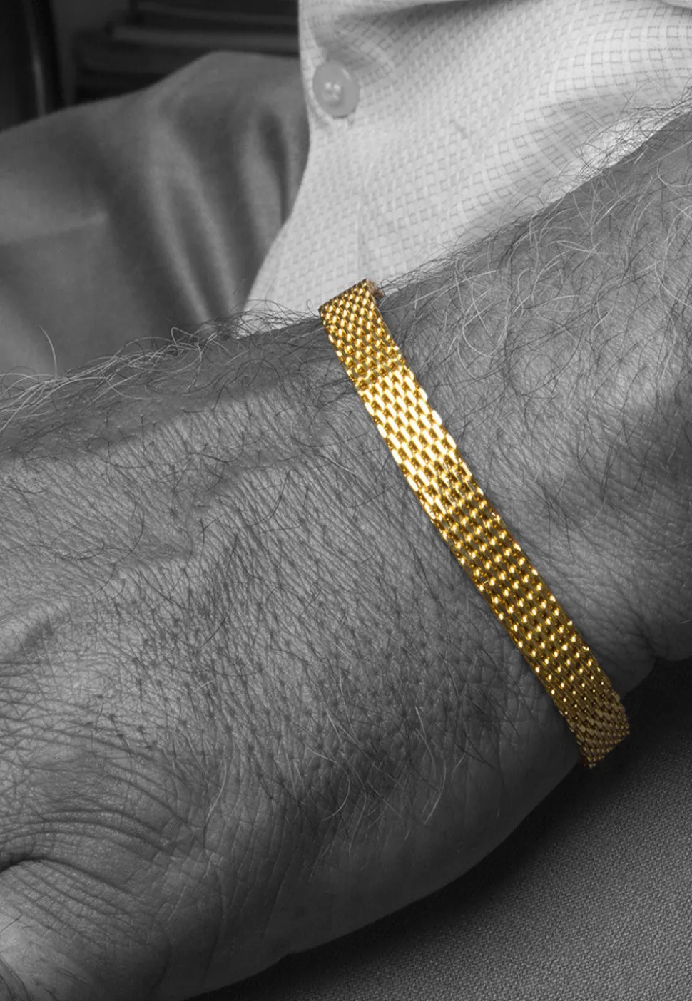 Golden Polished Men Bracelet