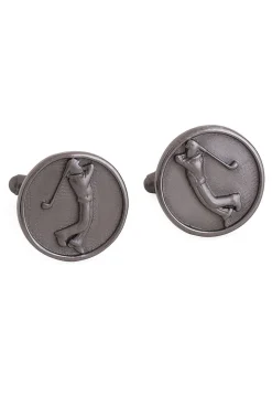 Golfer Metallic Cufflink Pair