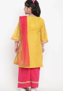 Gota Embellished Pure Chanderi Silk Pakitani Suit in Yellow