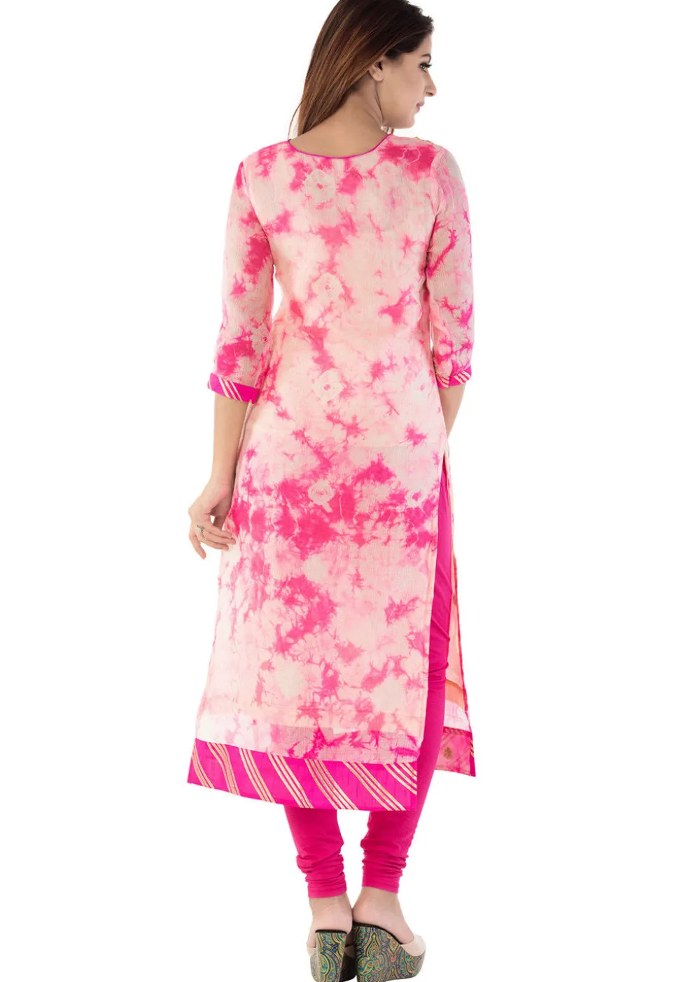 Gota Patti Pure Kota Silk Straight Suit in Pink