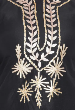 Gota Work Chanderi Silk Pakistani Suit in Black