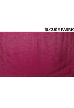 Half N Half Art Silk Embroidered Saree in Fuchsia and Cream