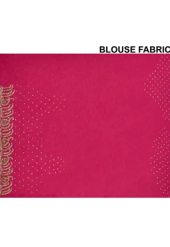 Half N Half Georgette Brasso Saree in Beige and Fuchsia