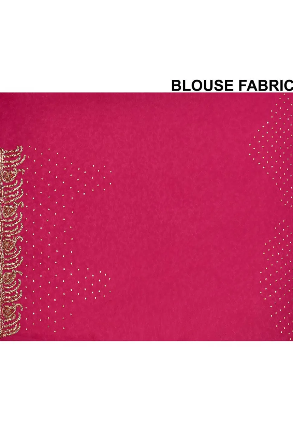 Half N Half Georgette Brasso Saree in Beige and Fuchsia