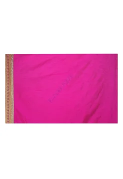 Half N Half Georgette Saree in Fuchsia and Off White