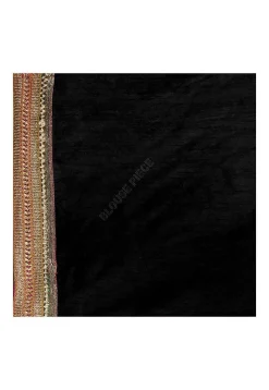 Half N Half Georgette Saree in Maroon and Black
