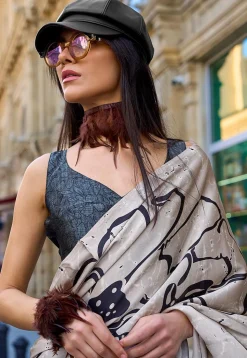 Half N Half Satin Crepe Saree in Black and Beige