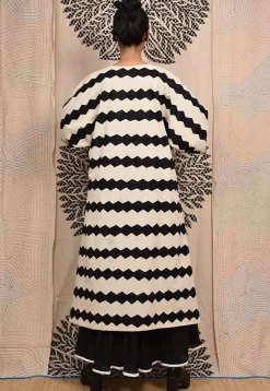Hand Applique Pure Cotton Maxi Dress in Black