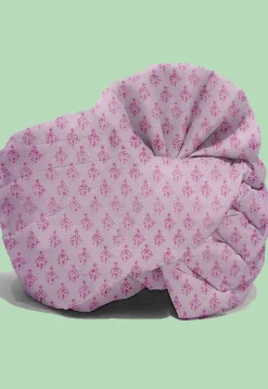 Hand Block Printed Chanderi Cotton Kids Turban in Baby Pink