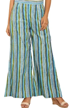 Hand Block Printed Cotton Pant in Multicolor