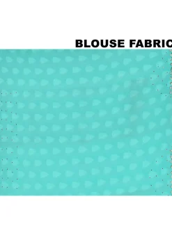 Hand Embroidered Chiffon Jacquard Saree in Turquoise