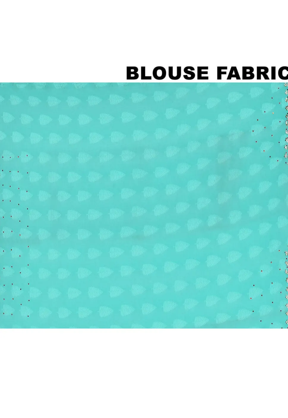 Hand Embroidered Chiffon Jacquard Saree in Turquoise