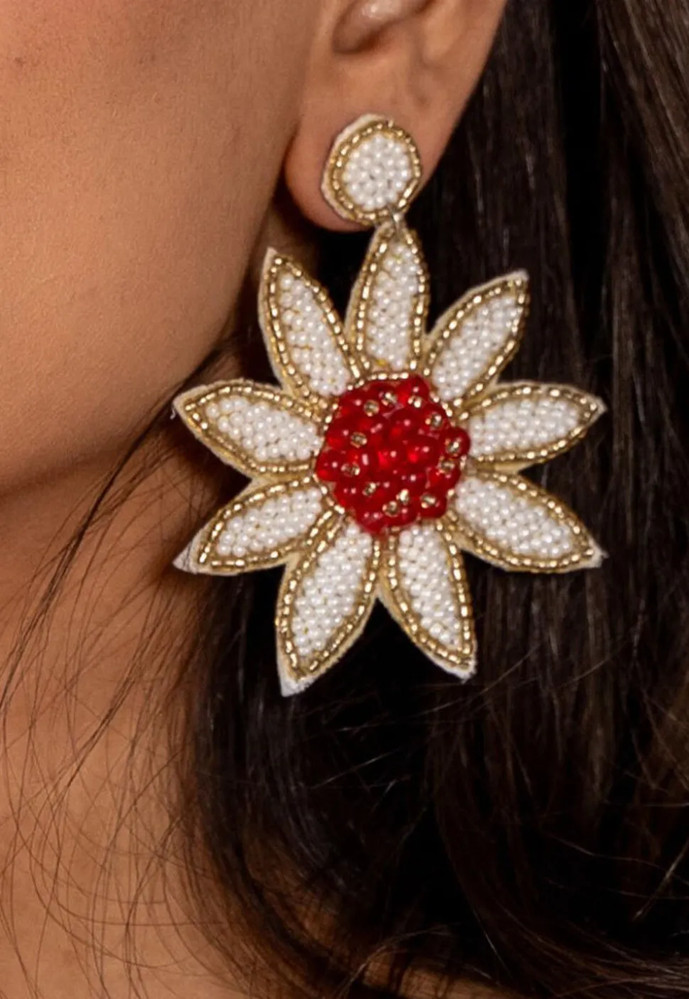 Hand Embroidered Earrings