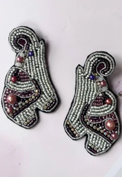 Hand Embroidered Earrings