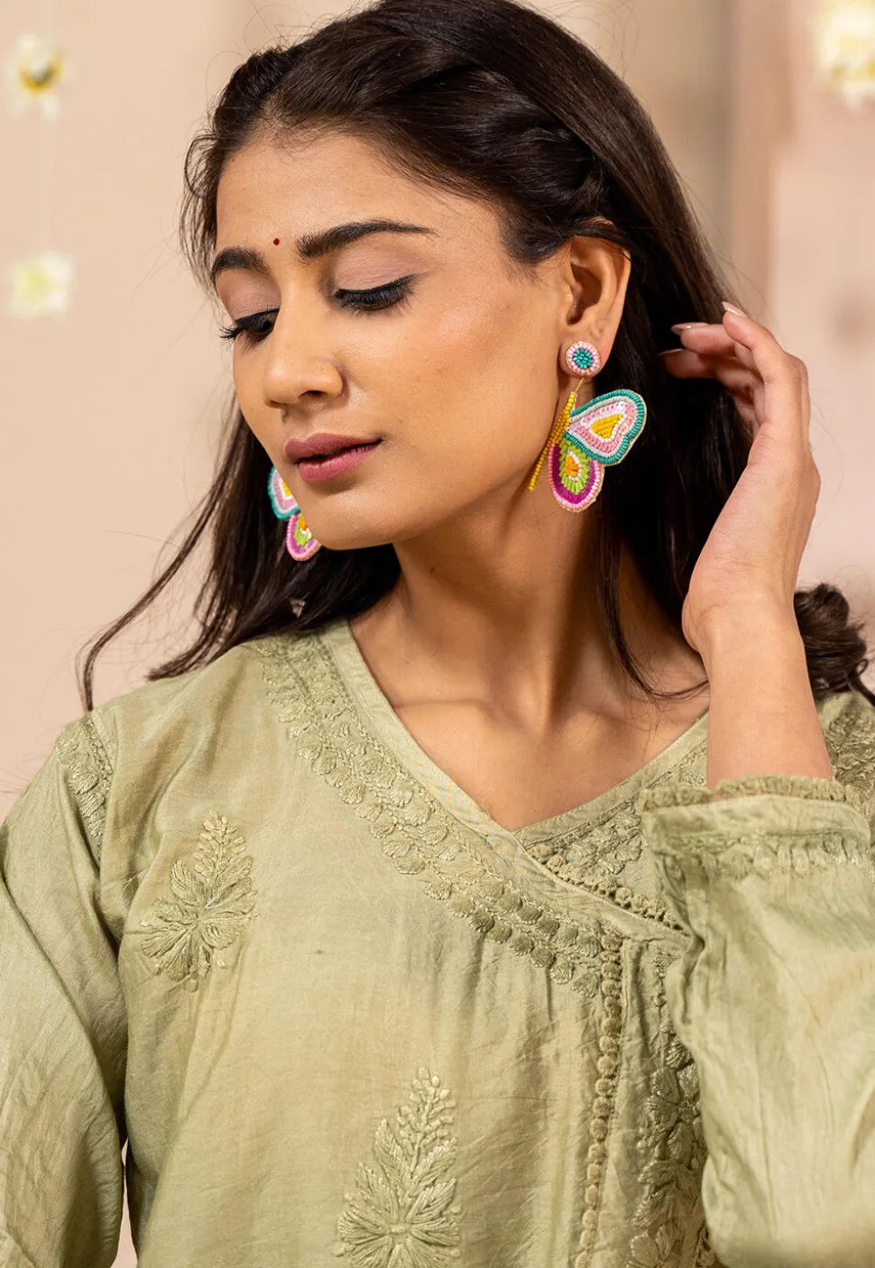 Hand Embroidered Earrings