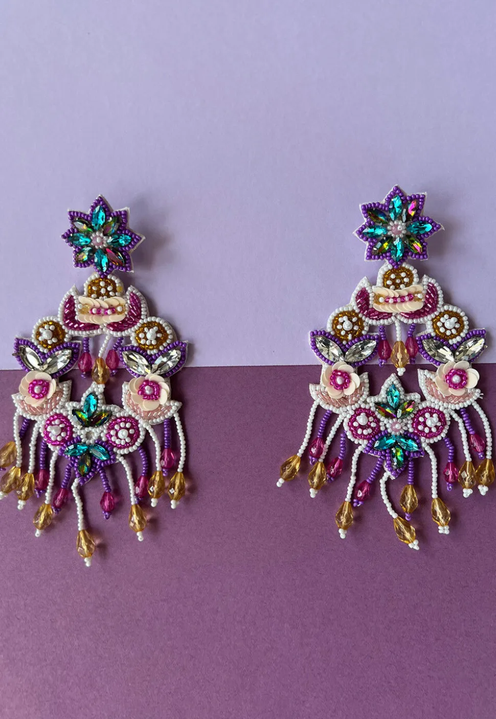 Hand Embroidered Earrings