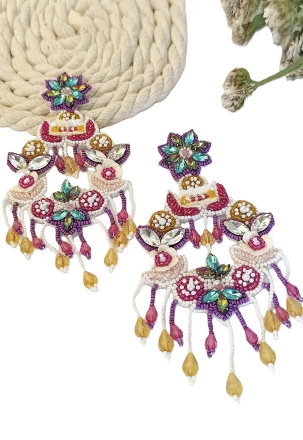 Hand Embroidered Earrings