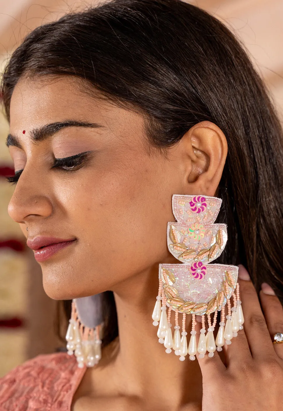 Hand Embroidered Earrings