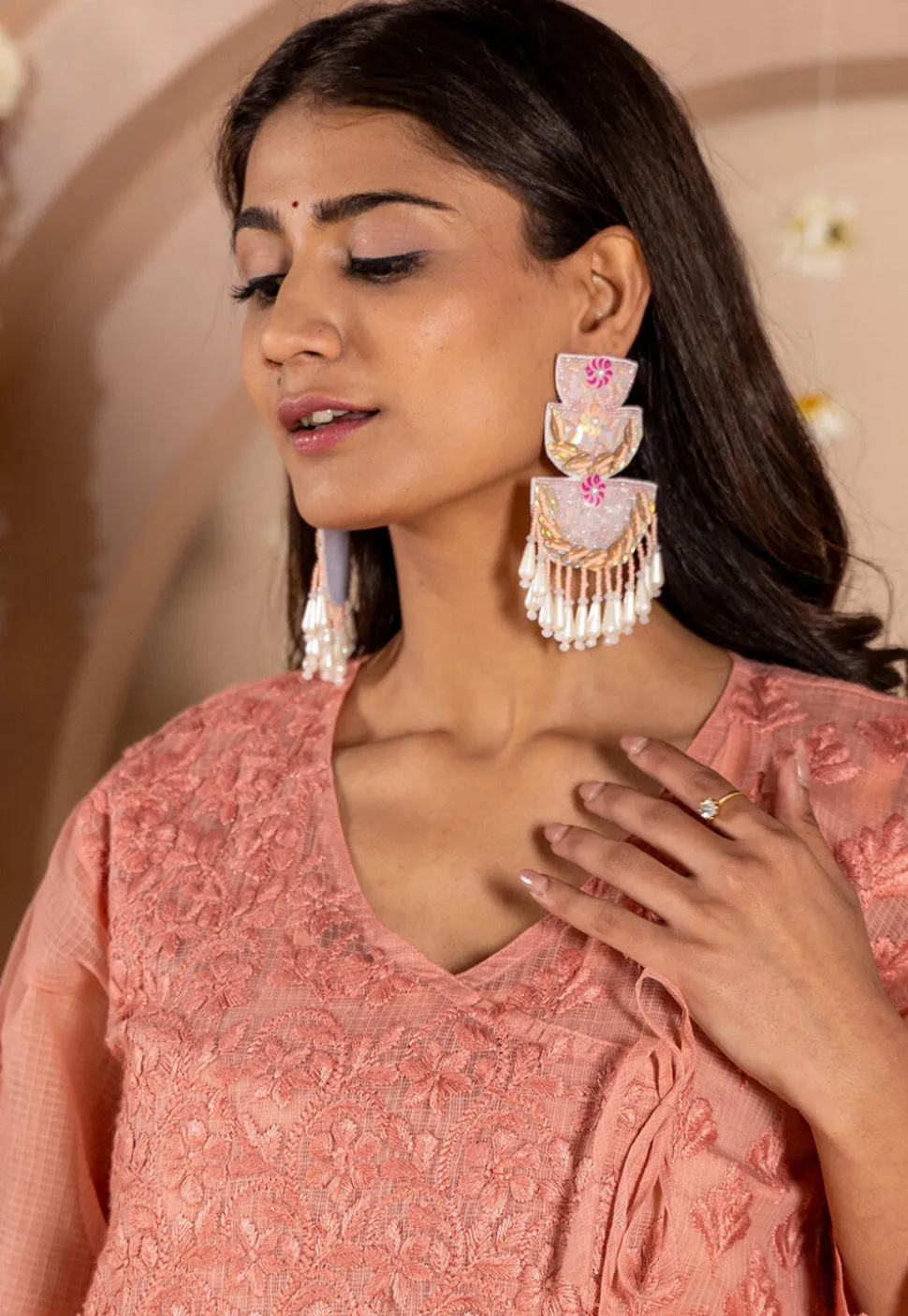 Hand Embroidered Earrings