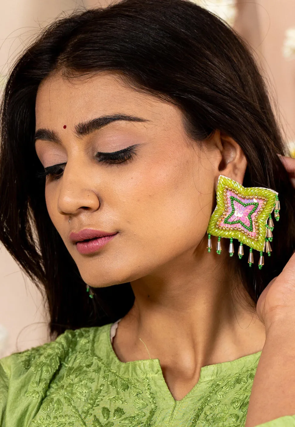 Hand Embroidered Earrings