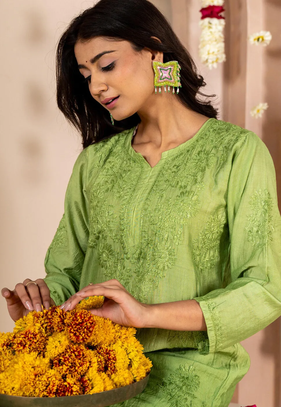 Hand Embroidered Earrings