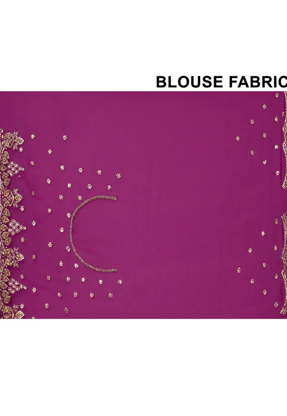 Hand Embroidered Georgette Saree in Dark Pink and Blue