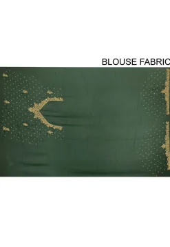 Hand Embroidered Georgette Saree in Dark Green
