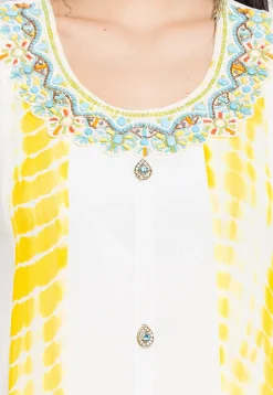 Hand Embroidered Georgette Anarkali Suit in Off White