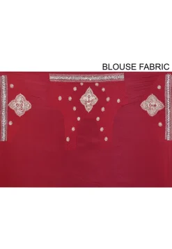 Hand Embroidered Georgette Saree in Maroon