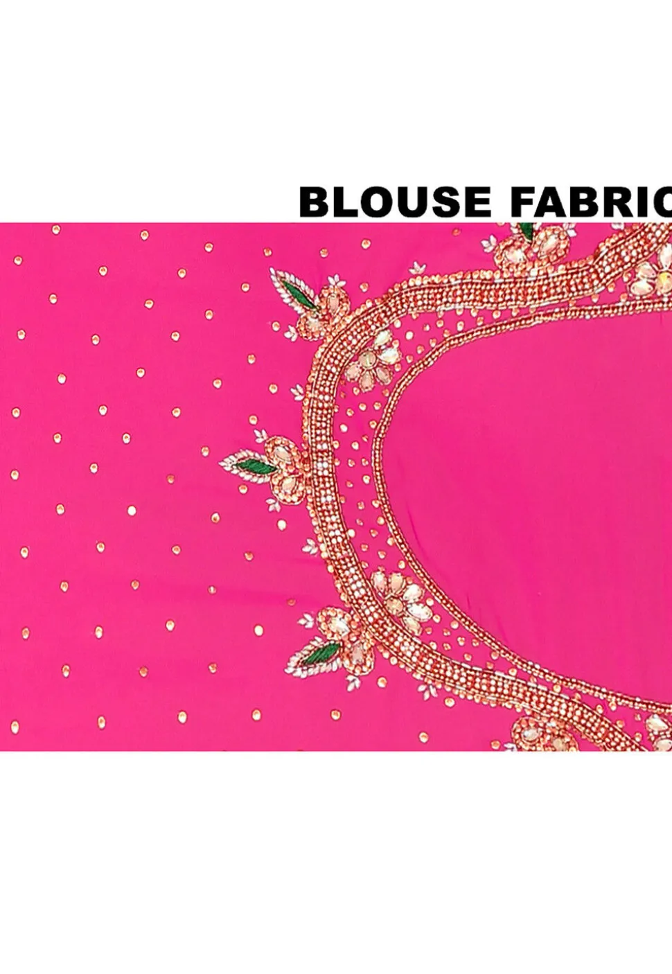 Hand Embroidered Georgette Scalloped Saree in Fuchsia