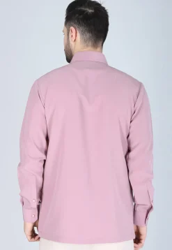 Hand Embroidered Polyester Shirt in Pink