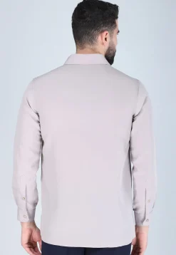 Hand Embroidered Polyester Shirt in Light Purple