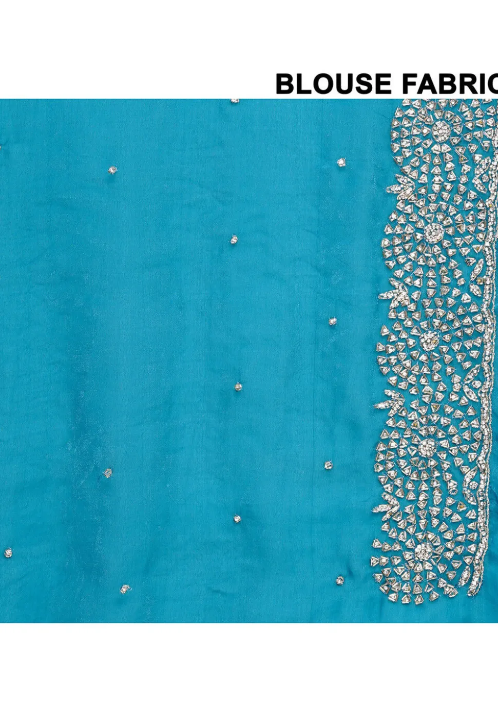 Hand Embroidered Tissue Silk Saree in Teal Blue