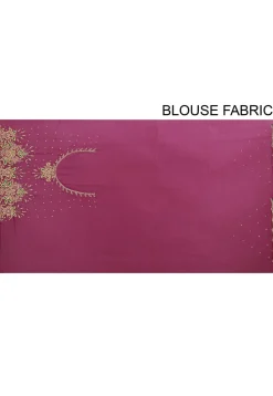 Hand Embroidered Viscose Georgette Saree in Magenta