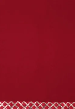 Hand Printed Pure Crepe Saree in Shaded Red